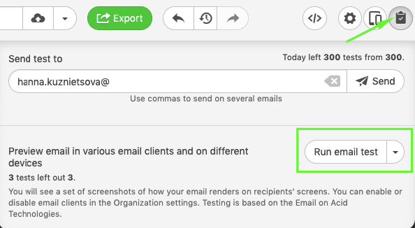 An example of Stripo’s email preview tool and template builder